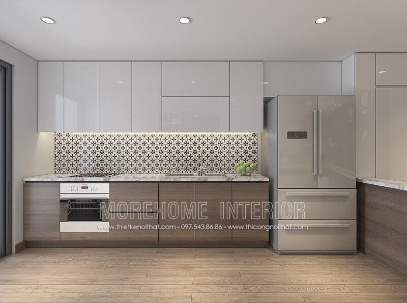 Thiết kế nội thất tủ bếp đẹp phong cách trẻ trung Tủ bếp hiện đại