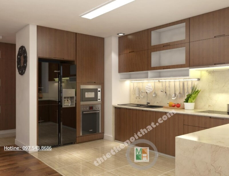 Thiết kế phòng bếp chung cư theo phong cách hiện đại Thiết kế nội thất phòng bếp