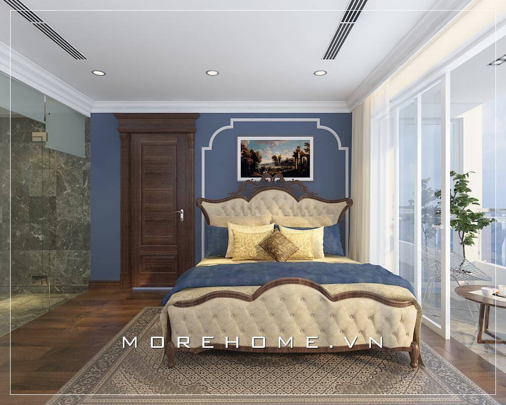 Giường ngủ biệt thự tân cổ điển Giường ngủ biệt thự tân cổ điển